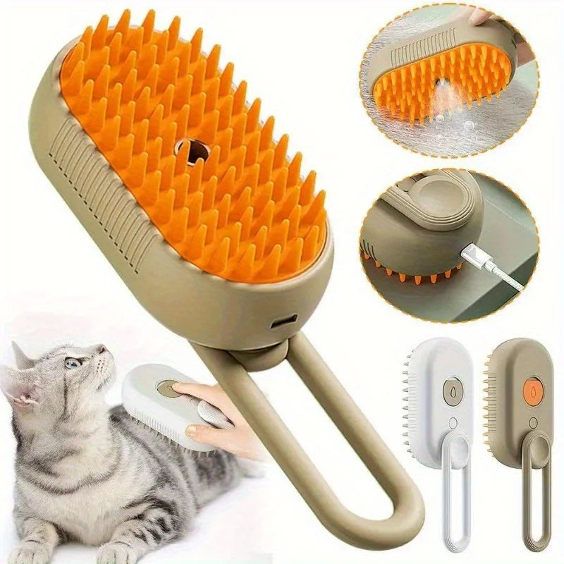 3 in1 Grooming Supplies Steam Brush Cat Brush Cats Vaporizer Pet Hair Brush Remover Pets Cleaning Steamy Spray Massage Comb