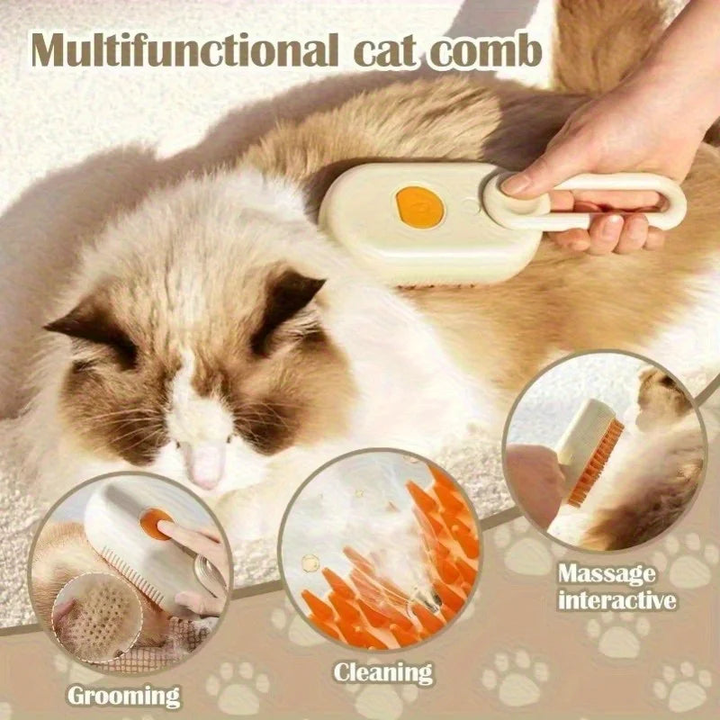 3 in1 Grooming Supplies Steam Brush Cat Brush Cats Vaporizer Pet Hair Brush Remover Pets Cleaning Steamy Spray Massage Comb