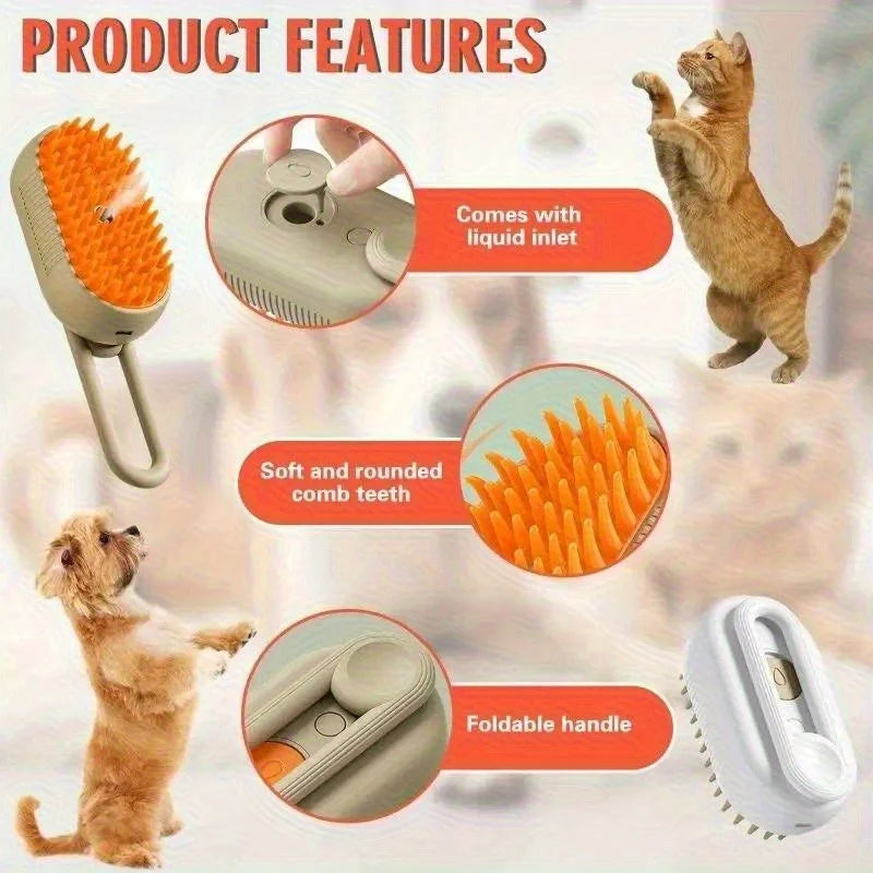 3 in1 Grooming Supplies Steam Brush Cat Brush Cats Vaporizer Pet Hair Brush Remover Pets Cleaning Steamy Spray Massage Comb